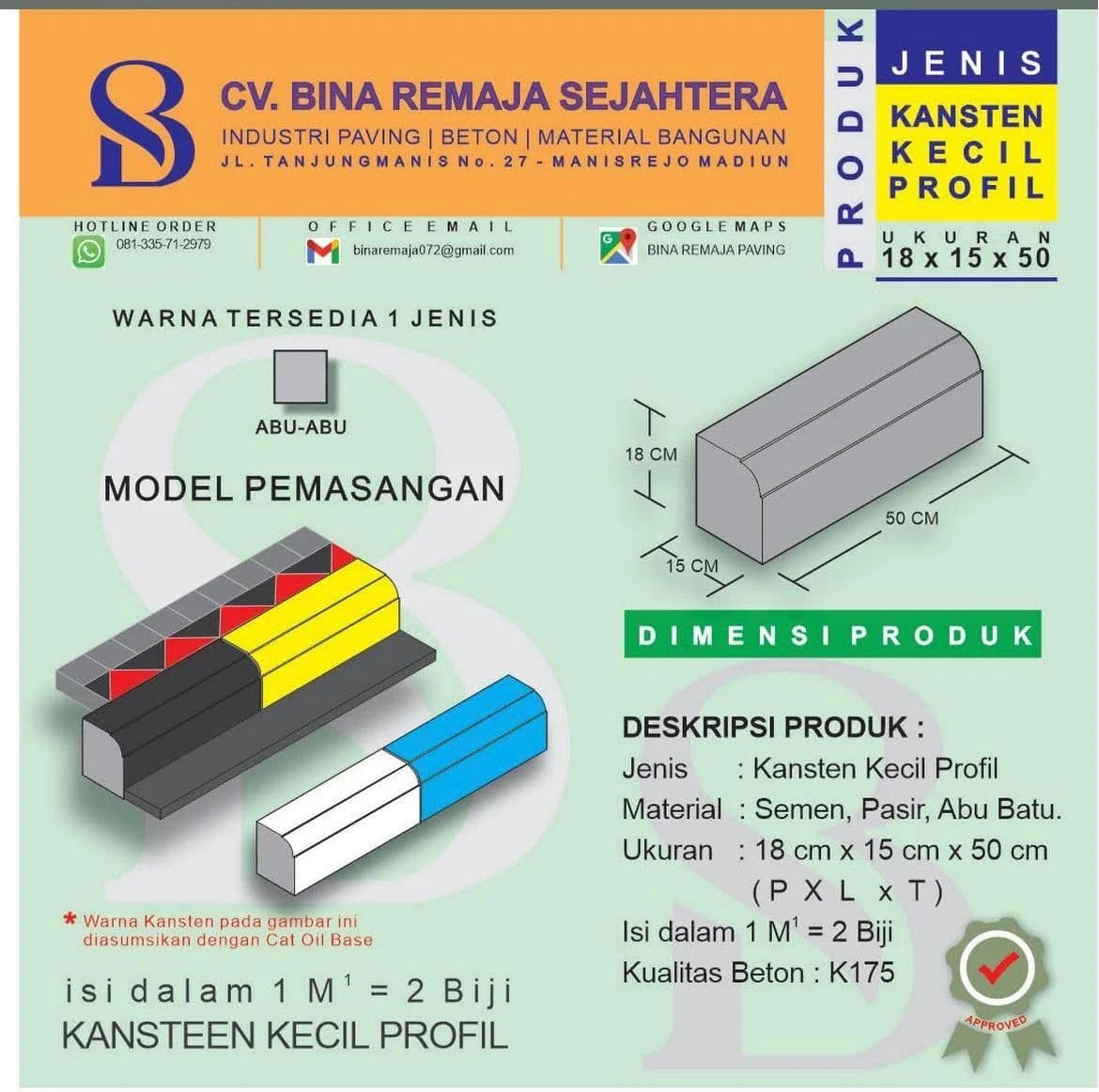 Brosur Kanstin Kecil Profil CV. Bina Remaja Sejahtera Madiun
